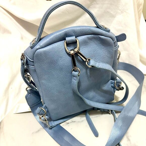 NWT Sky Blue mini Backpack Purse Vegan Leather - Picture 8 of 9